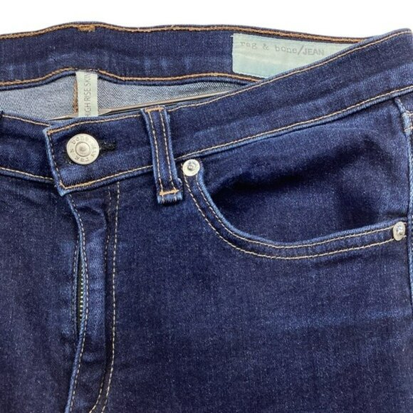 Rag & Bone Womens High Rise Skinny Jeans Dark Wash Size 31 Made In USA Premium D - Picture 3 of 10